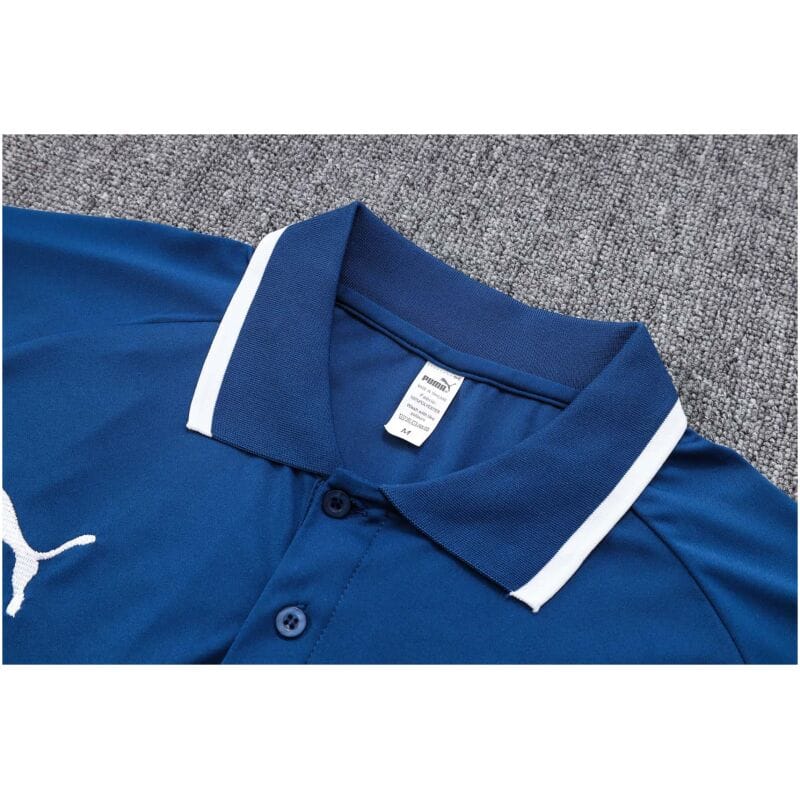 Mens Olympique Marseille Polo Shirt Blue 2023/24