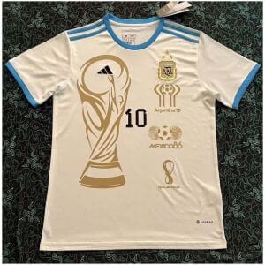 Mens Argentina Campeon Mundial Commemorative White Jersey