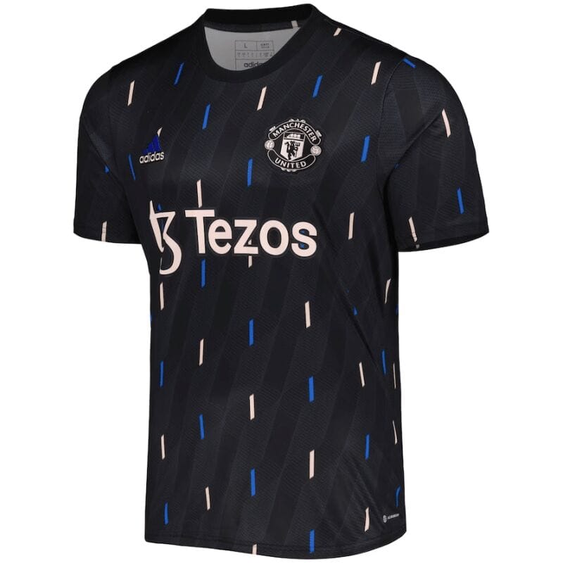 Mens Manchester United Pre-Match Top Short Training Jersey Black 2023/24