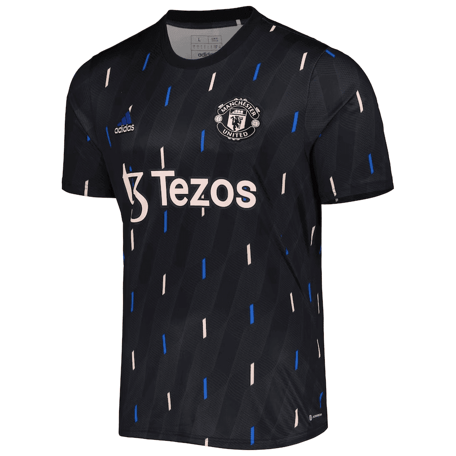 Mens Manchester United Pre-Match Top Short Training Jersey Black 2023/24