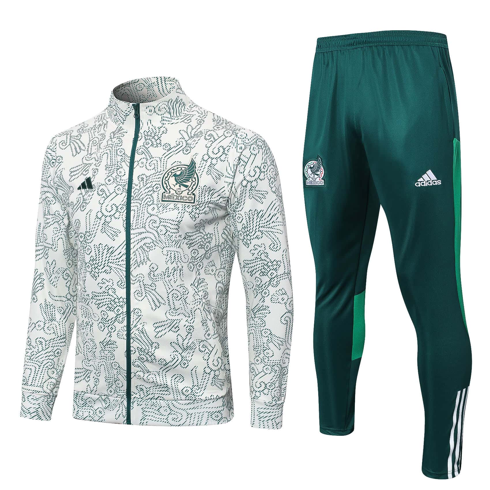Mens Mexico Jacket + Pants Training Suit White 2023