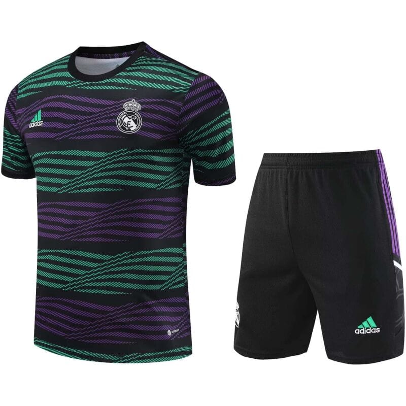 Herren Real Madrid Kurzer Trainingsanzug Grün - Lila 2023/24