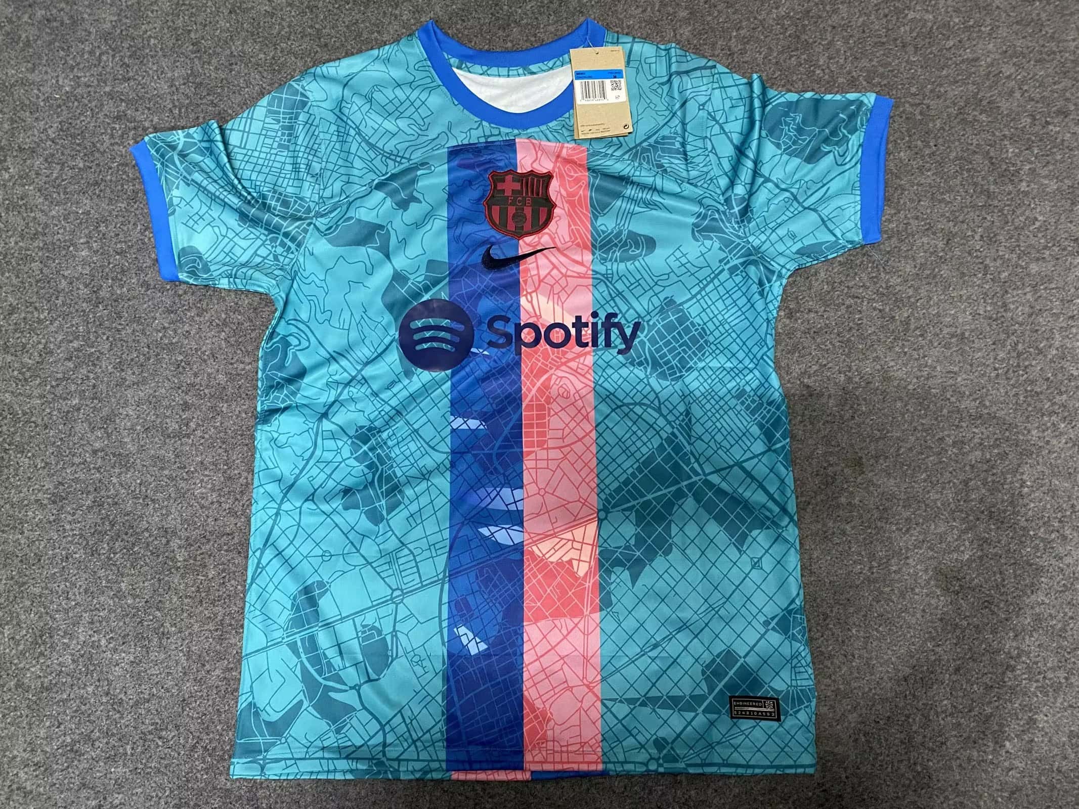 Mens Barcelona Pre-Match Top Short Training Jersey Green 2023/24