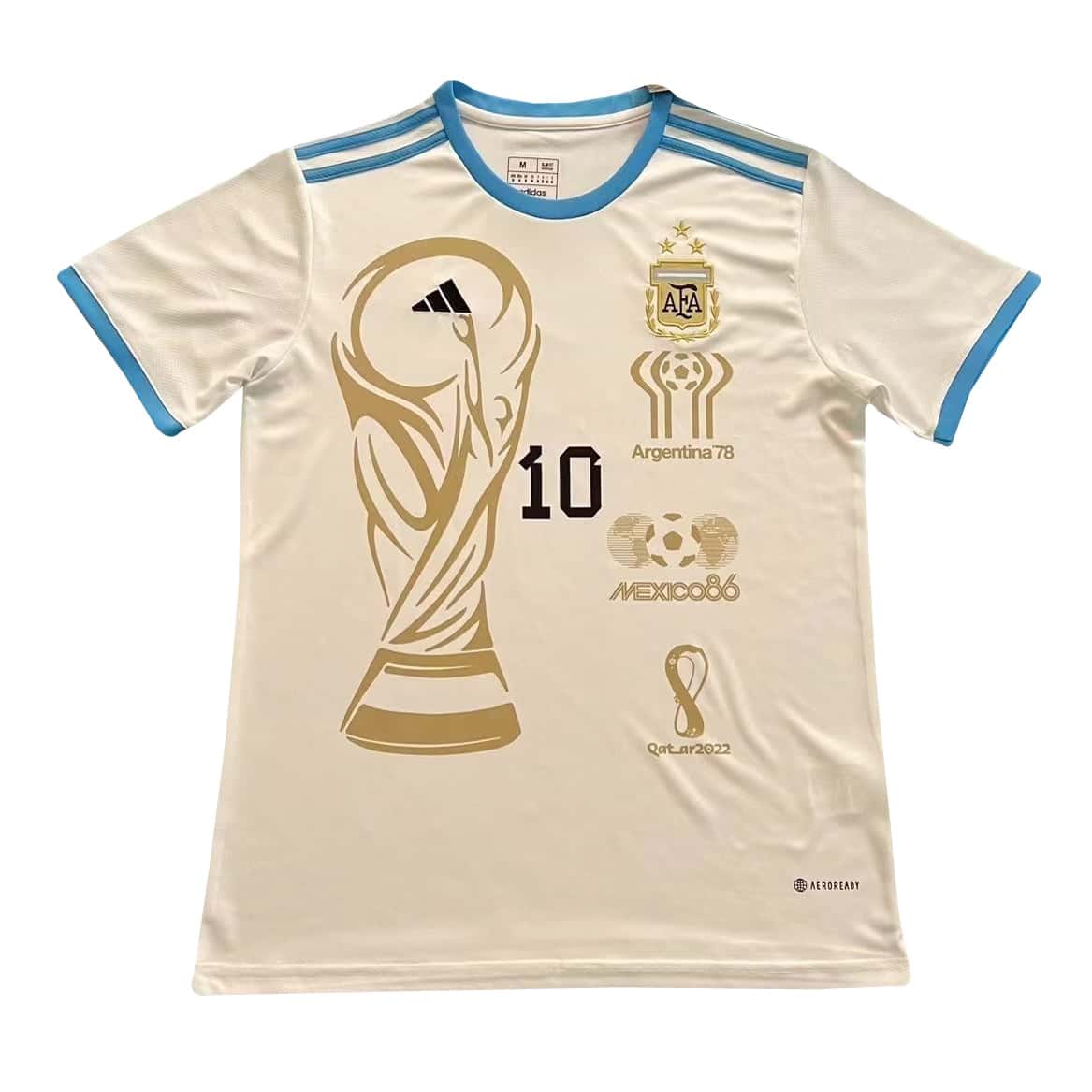 Mens Argentina Campeon Mundial Commemorative White Jersey