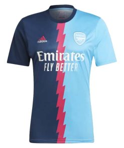Mens Arsenal Pre-Match Top Short Training Jersey Light Blue 2023/24