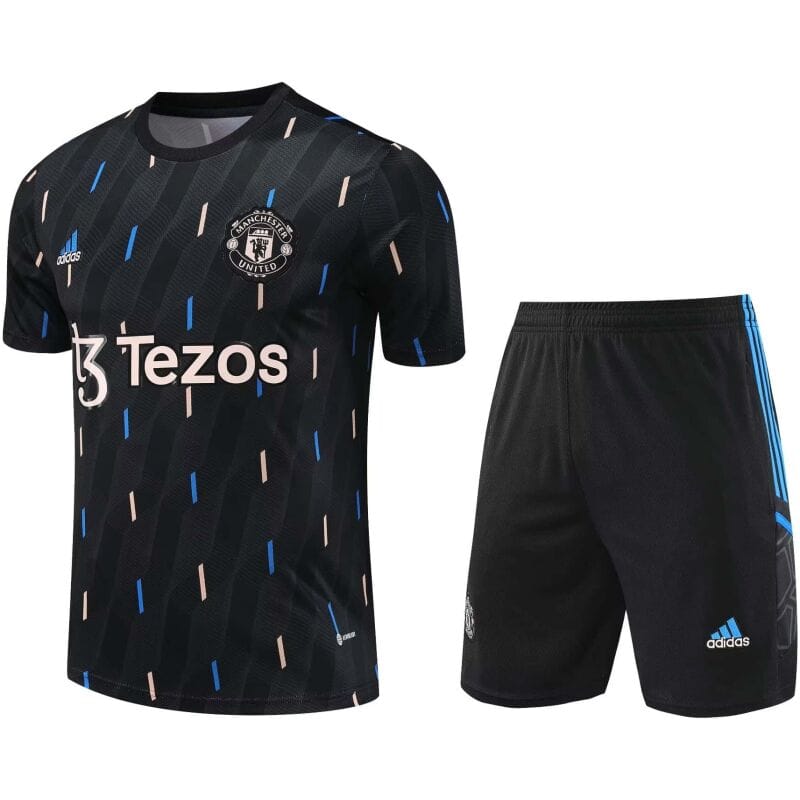 Mens Manchester United Short Training Suit Black 2023/24