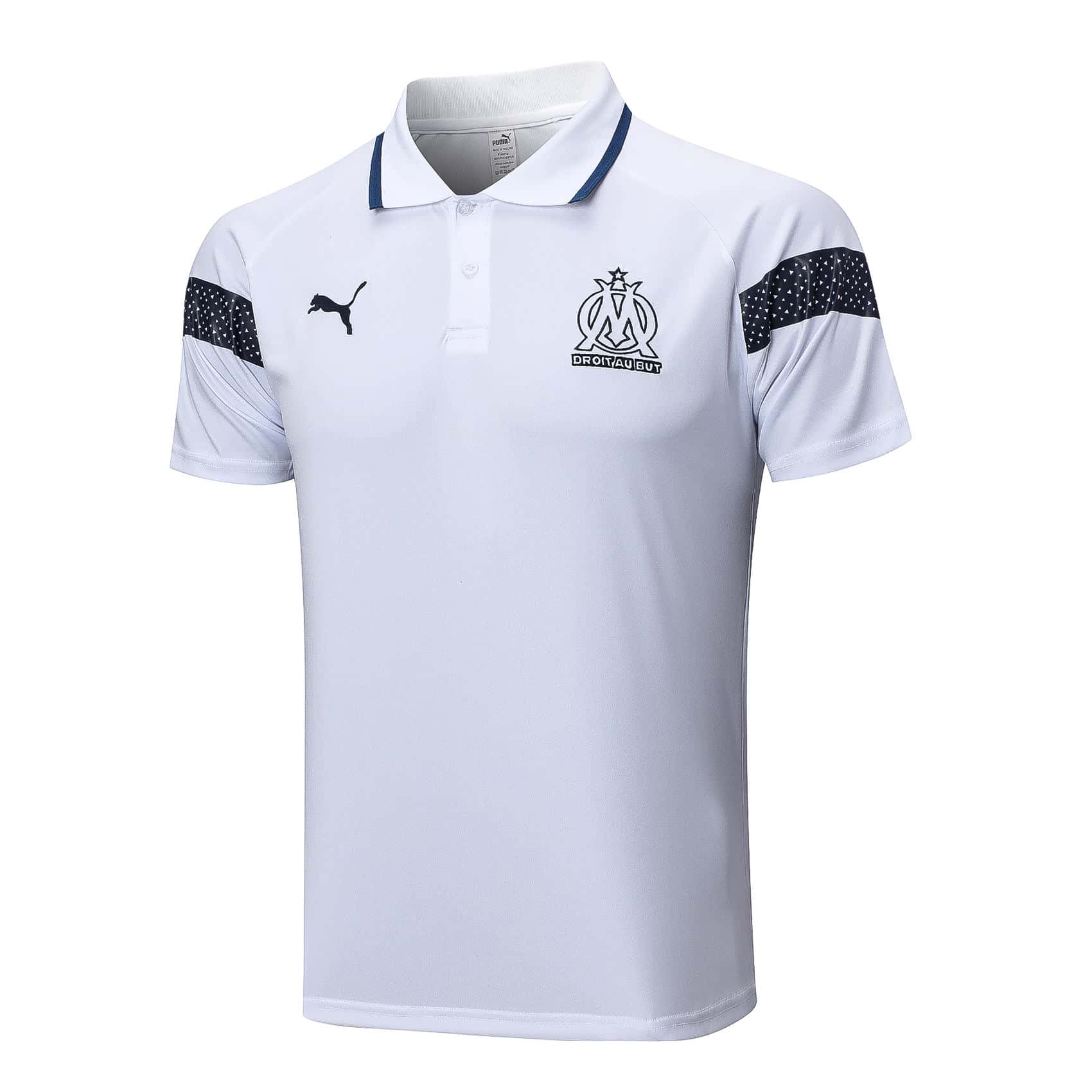 Mens Olympique Marseille Polo Shirt White 2023/24