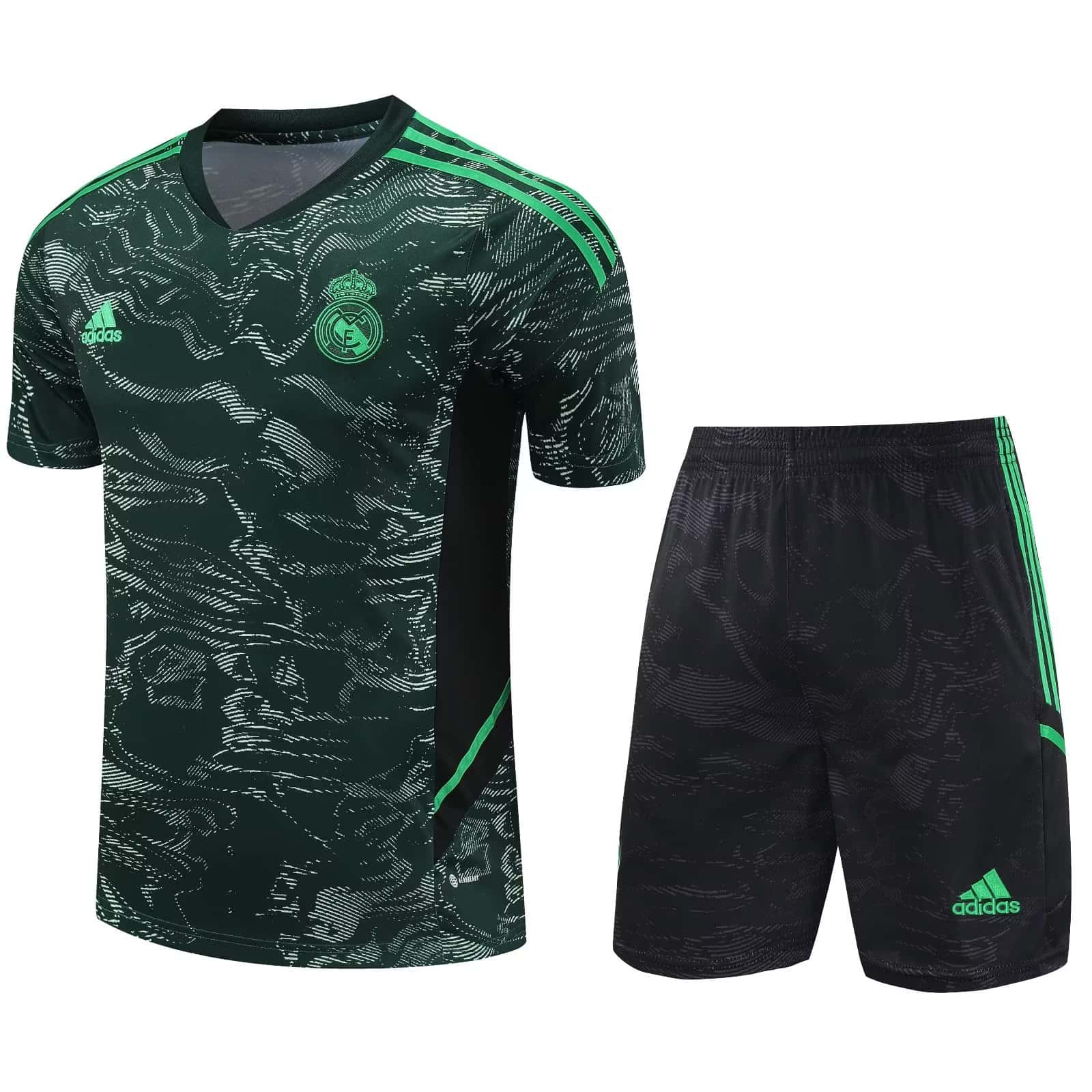 Mens Real Madrid Short Training Suit Green 2023/24