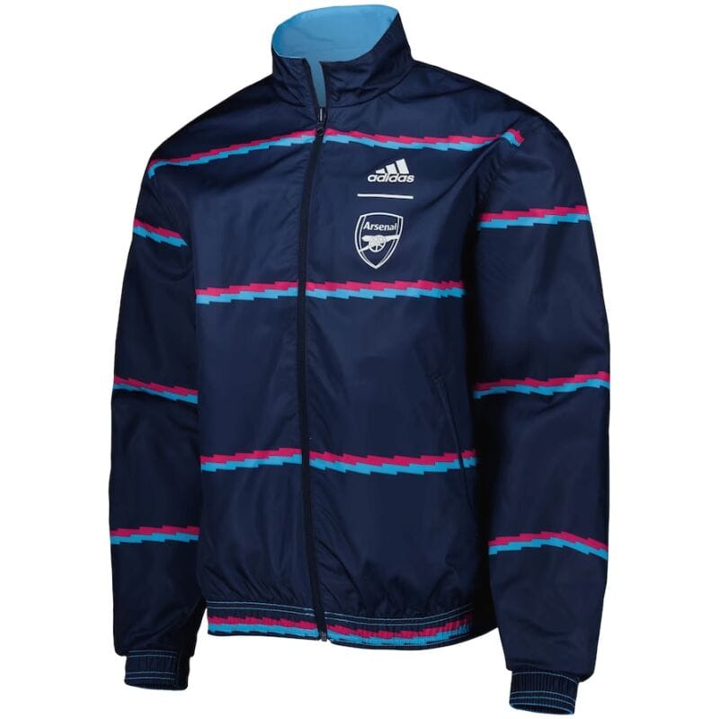 Mens Arsenal On-Field Team Logo Anthem Reversible Full-Zip Windrunner Jacket Navy 2023/24