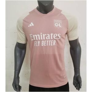 Mens Olympique Lyonnais Pre-Match Top Short Training Jersey Pink 2023/24