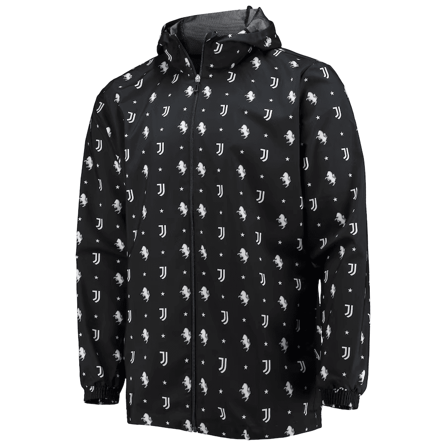 Mens Juventus AEROREADY Full-Zip Windrunner Jacket  Black 2023/24