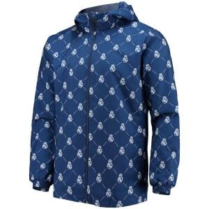 Mens Real Madrid AEROREADY Full-Zip Windrunner Jacket  Blue 2023/24