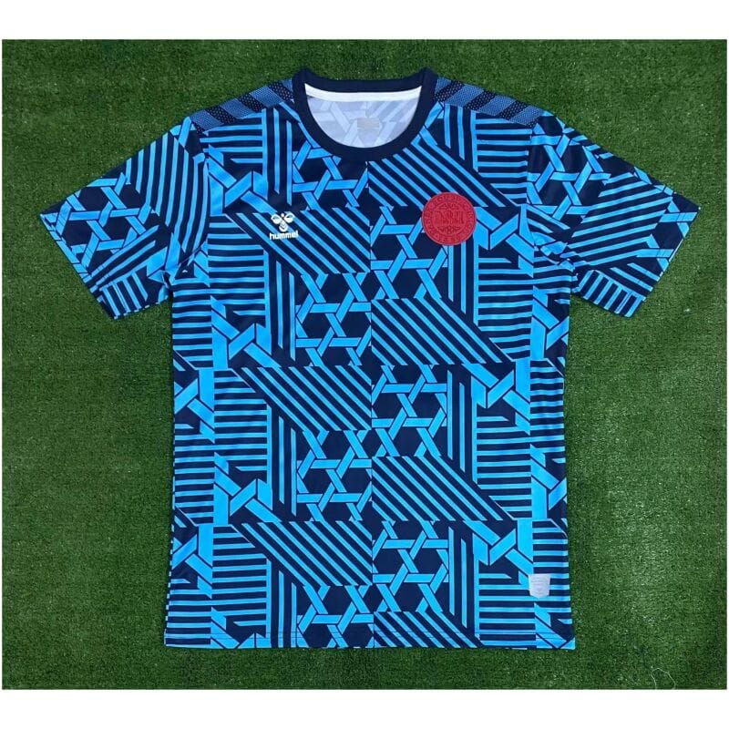 Mens Denmark Pre-Match Short Training Blue Jersey 2023