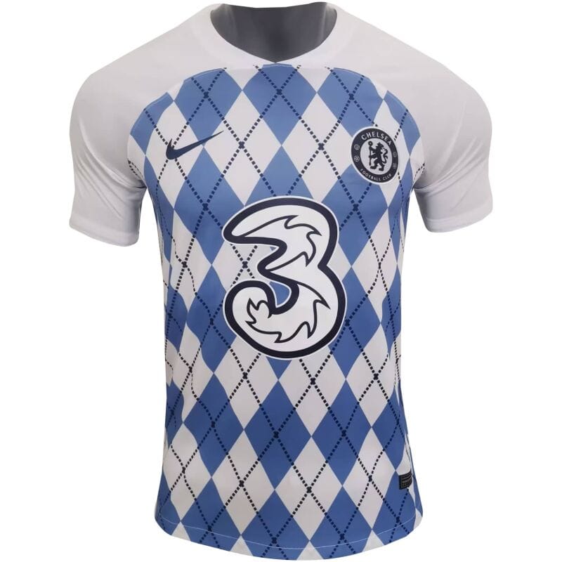 Mens Chelsea Pre-Match Top Short Training Jersey White 2023/24