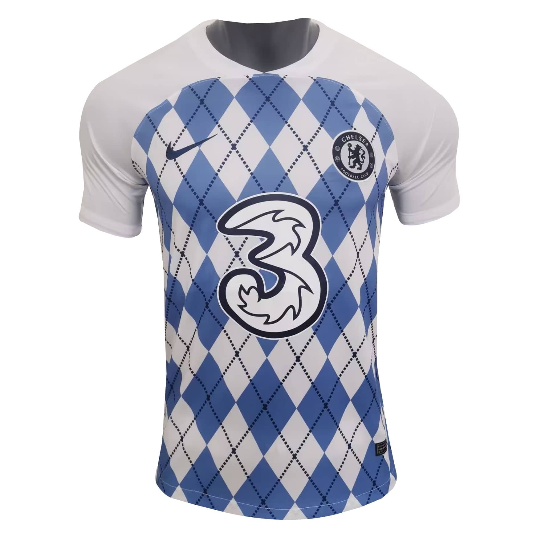 Mens Chelsea Pre-Match Top Short Training Jersey White 2023/24