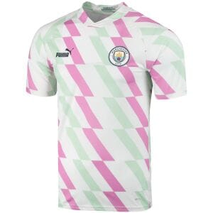 Mens Manchester City Pre-Match Top Short Training Jersey White 2023/24