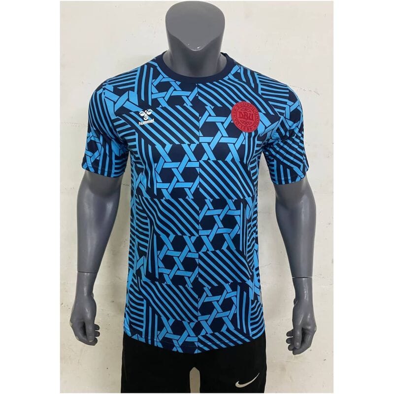 Mens Denmark Pre-Match Short Training Blue Jersey 2023