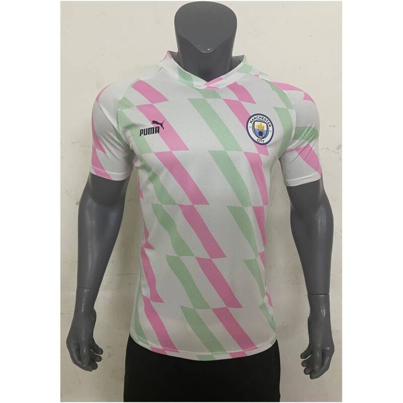 Mens Manchester City Pre-Match Top Short Training Jersey White 2023/24