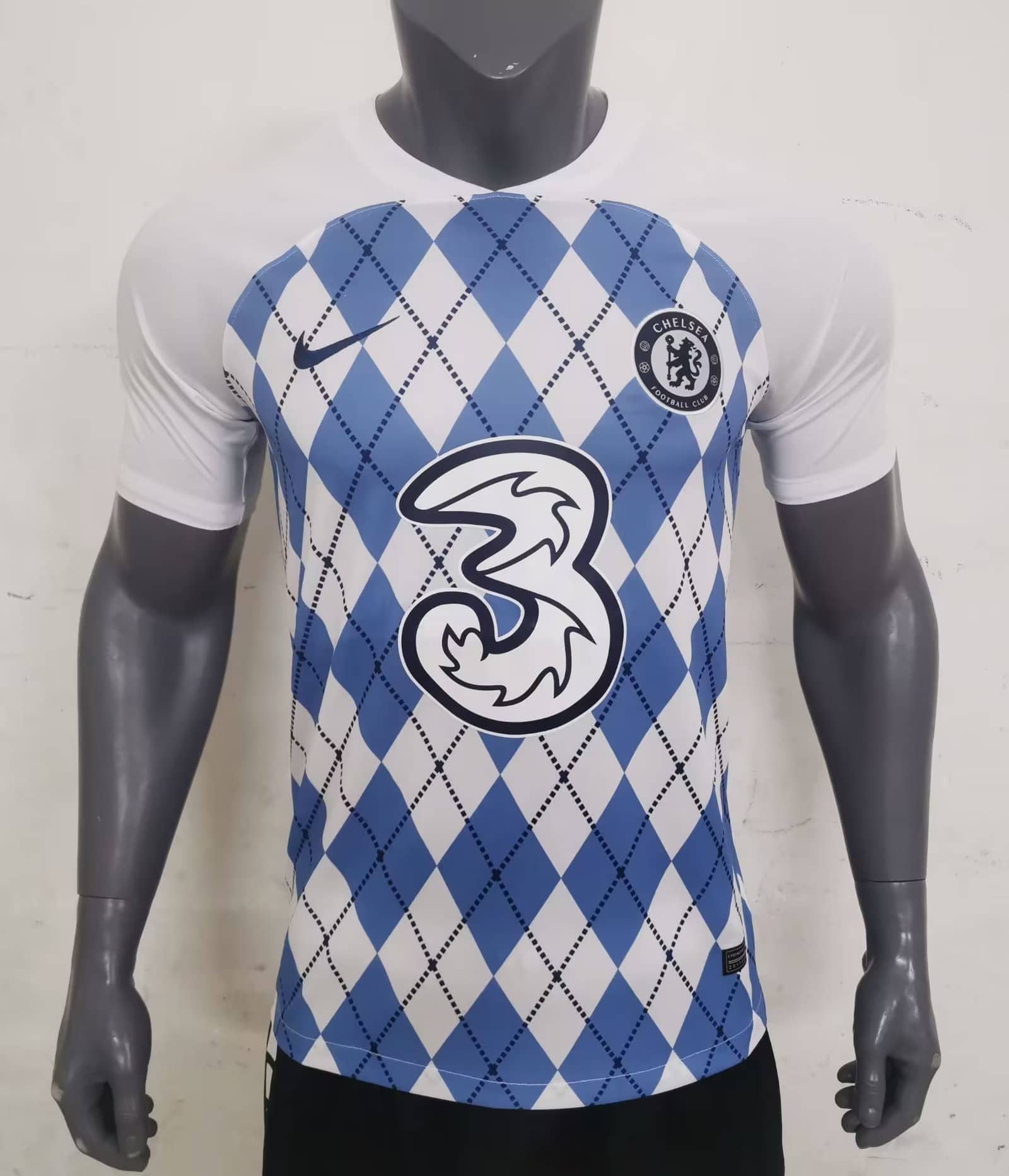 Mens Chelsea Pre-Match Top Short Training Jersey White 2023/24