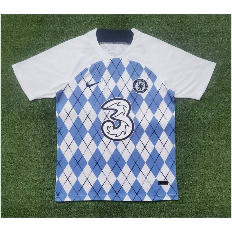Mens Chelsea Pre-Match Top Short Training Jersey White 2023/24