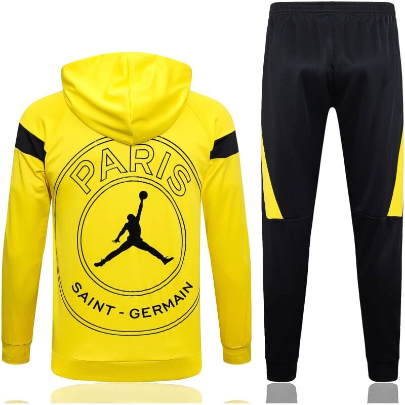 Mens PSG x JORDAN Hoodie Sweatshirt + Pants Suit Yellow 2023/24