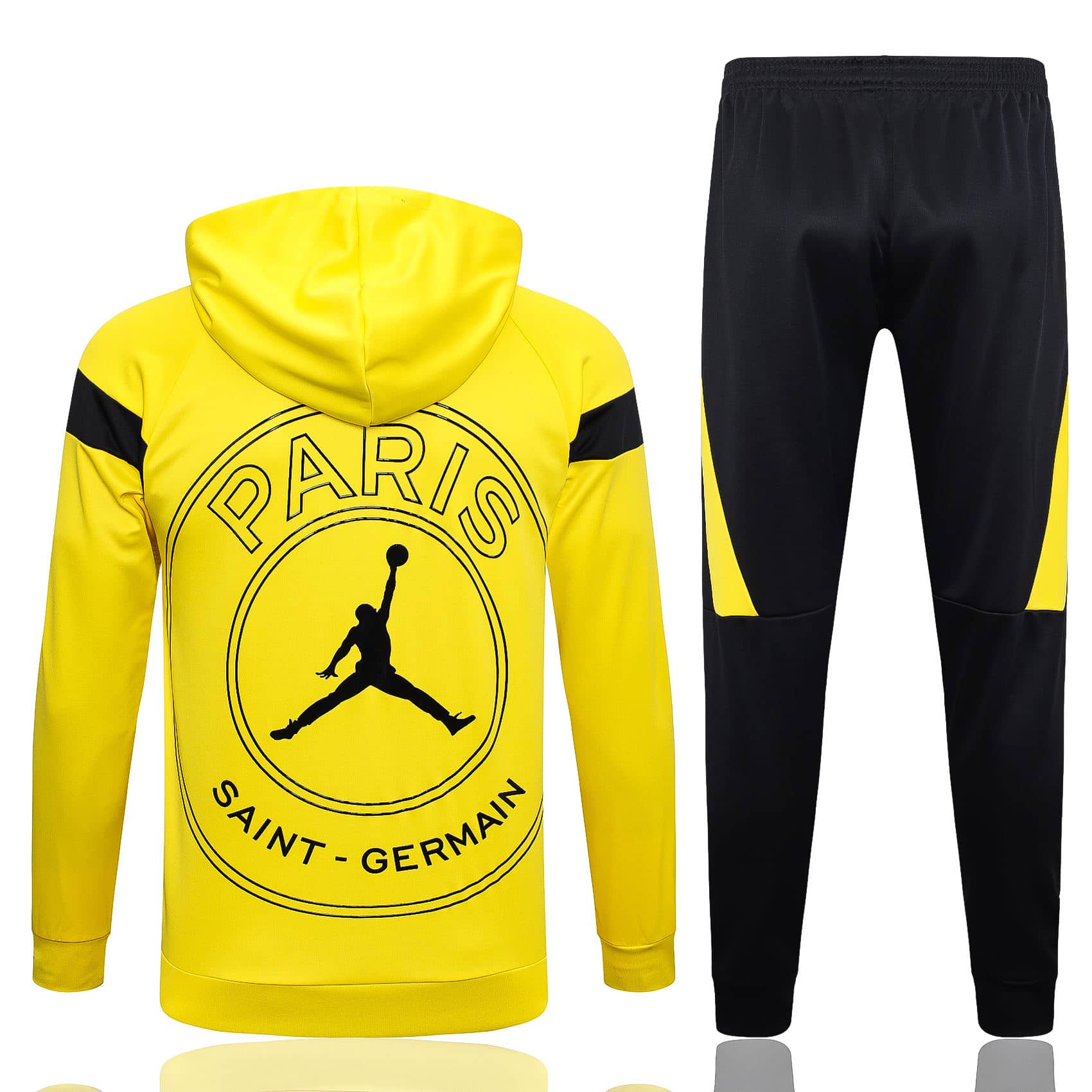 Mens PSG x JORDAN Hoodie Sweatshirt + Pants Suit Yellow 2023/24