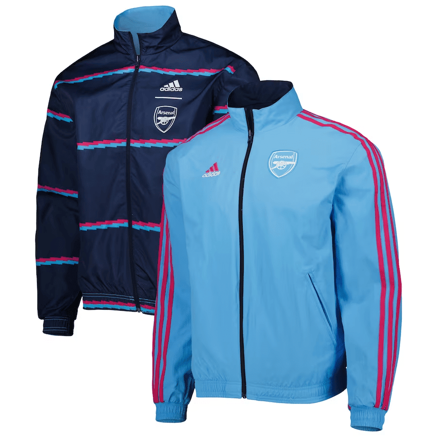 Mens Arsenal On-Field Team Logo Anthem Reversible Full-Zip Windrunner Jacket Navy 2023/24