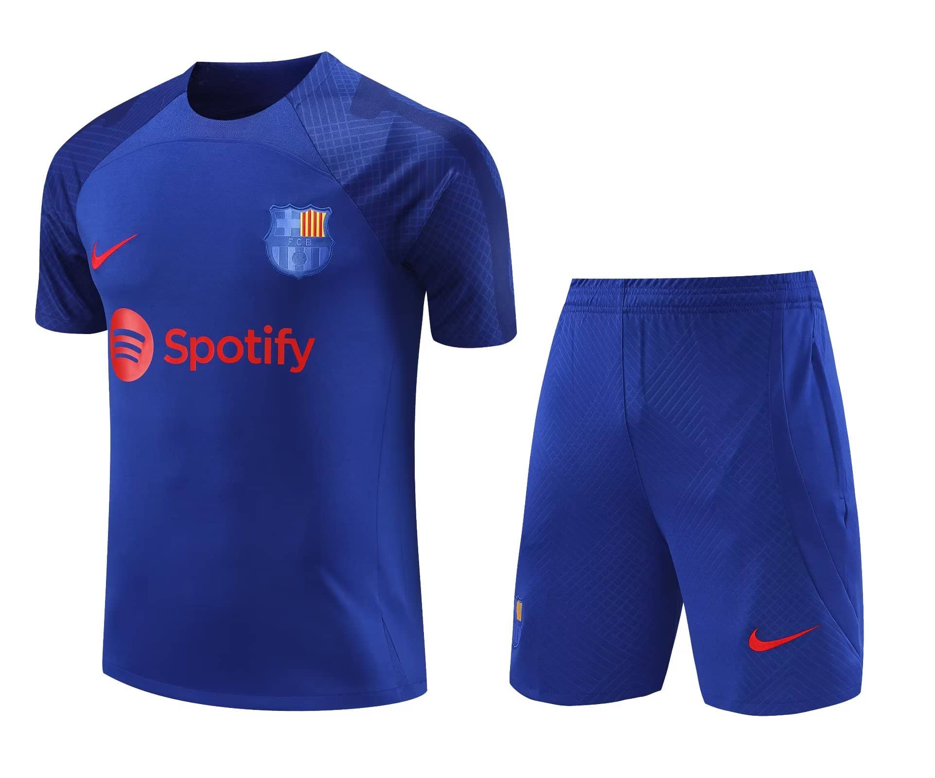 Mens Barcelona Short Training Jersey Blue 2023/24