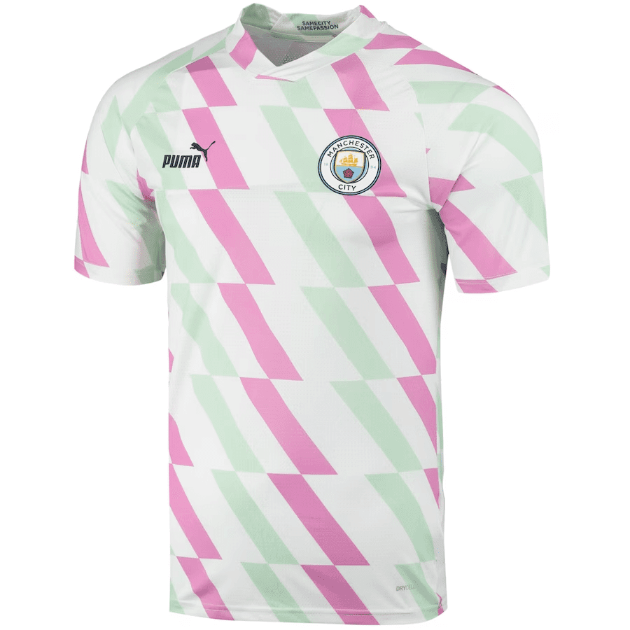 Mens Manchester City Pre-Match Top Short Training Jersey White 2023/24