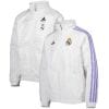 Herren Real Madrid auf dem Feld Team Logo Anthem Reversible Full-Zip Windrunner Jacke 2023/24