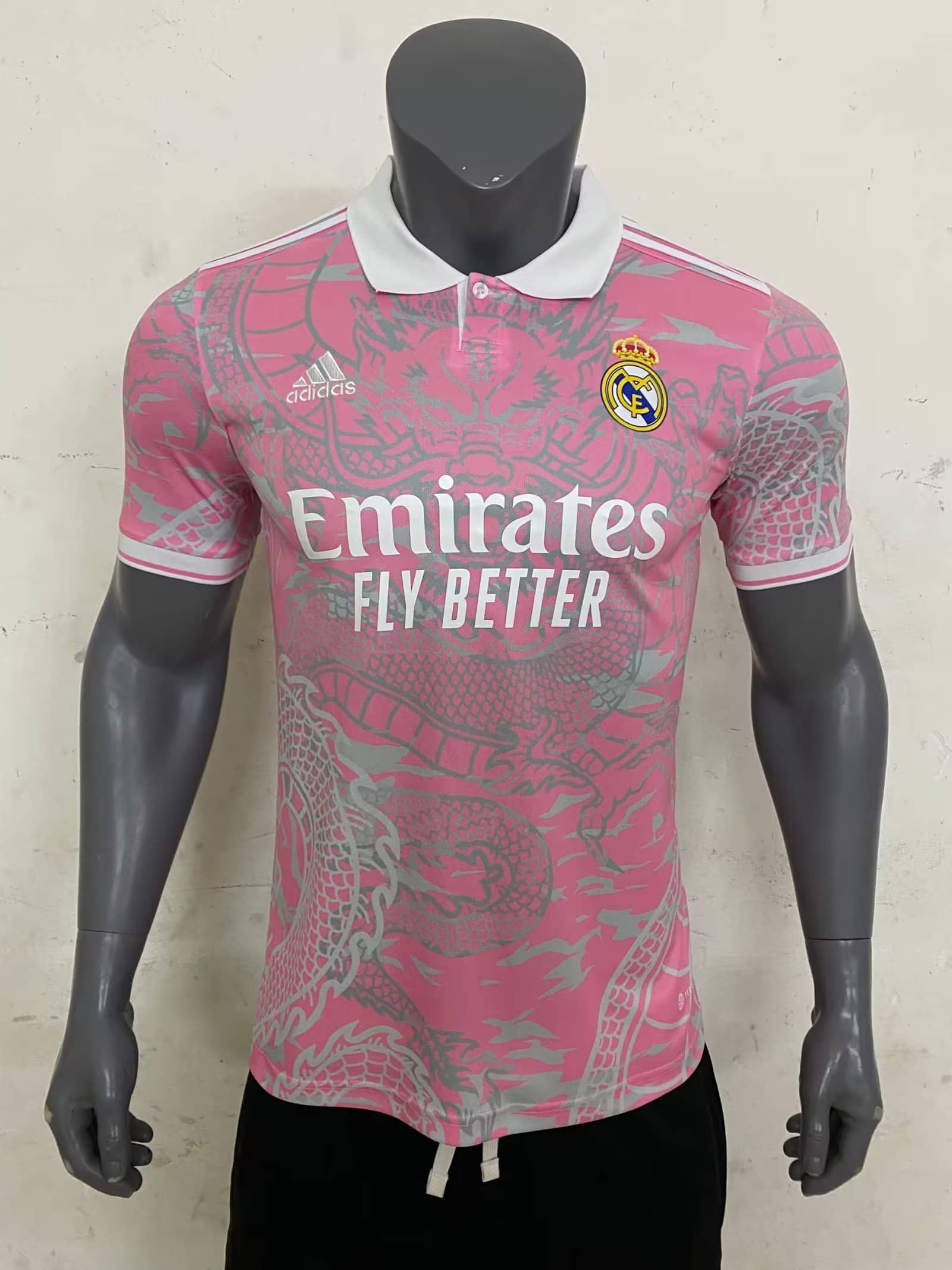 Herren Real Madrid Sonderausgabe rosa Drachen Jersey 2023/24