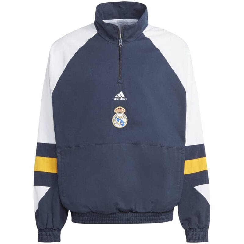 Mens Real Madrid Half-Zip Icon Windrunner Jacket Navy 2023/24