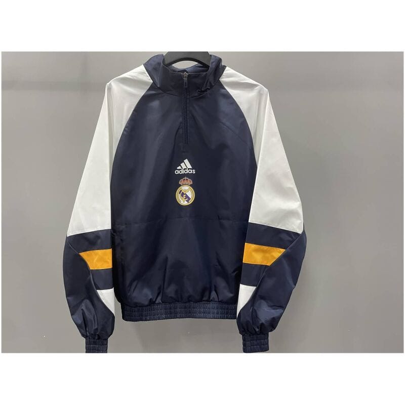 Mens Real Madrid Half-Zip Icon Windrunner Jacket Navy 2023/24