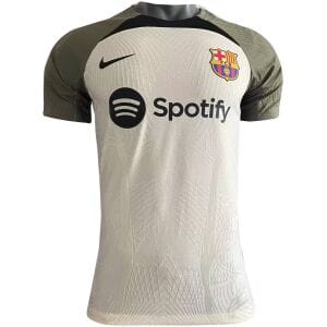 Mens Barcelona Pre-Match Short Training Authentic Beige Jersey 2023/24 – Match