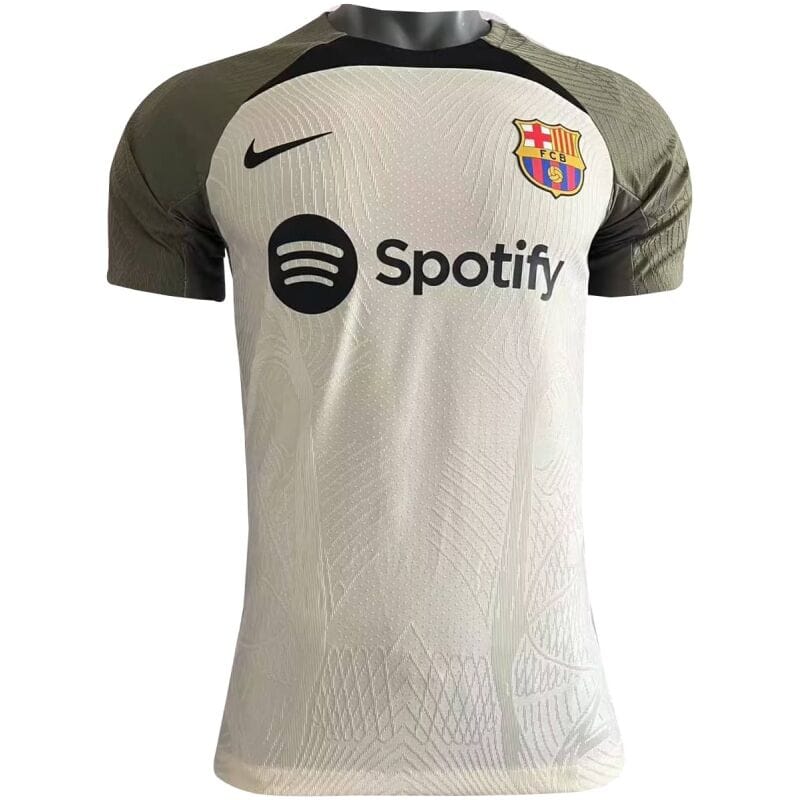 Mens Barcelona Pre-Match Short Training Authentic Beige Jersey 2023/24 – Match