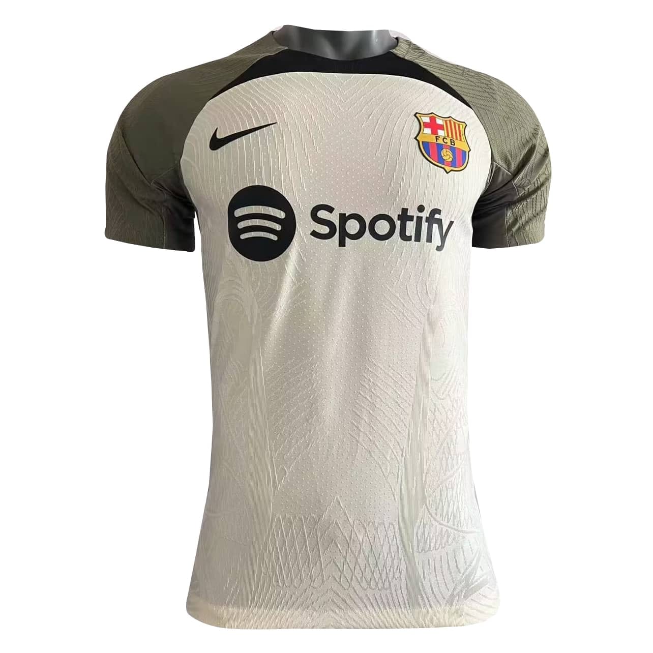 Mens Barcelona Pre-Match Short Training Authentic Beige Jersey 2023/24 – Match