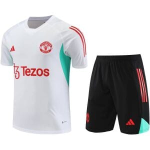 Mens Manchester United Short Training Suit White 2023/24
