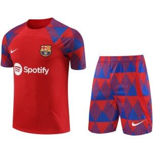 Mens Barcelona Short Training Suit Red 2023/24