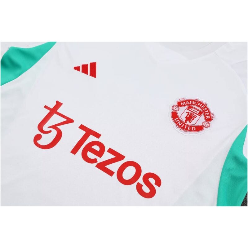 Mens Manchester United Short Training Suit White 2023/24