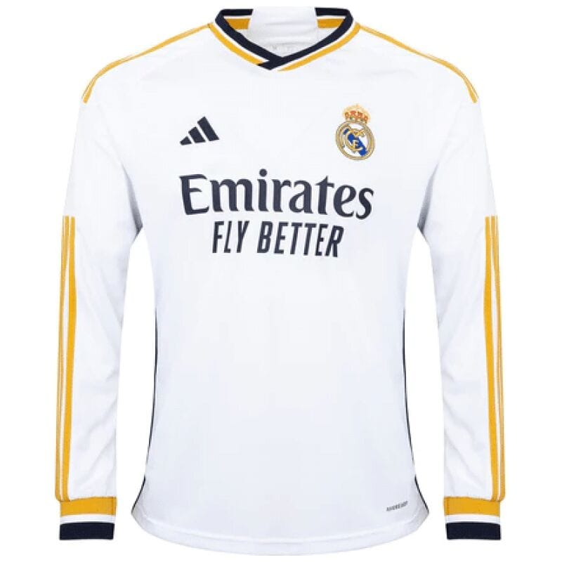 Mens Real Madrid Home Jersey Long Sleeve 2023/24