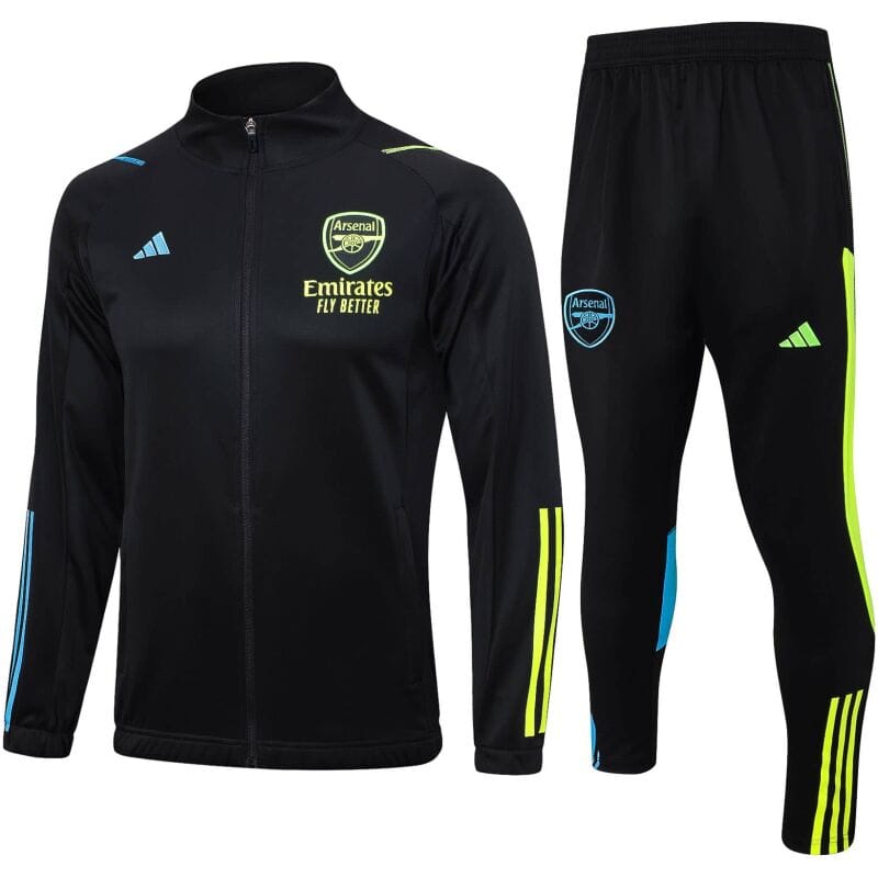 Mens Arsenal Jacket + Pants Training Suit Black 2023/24