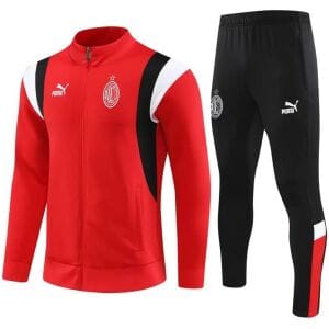 Mens AC Milan Jacket + Pants Training Suit Red 2023/24