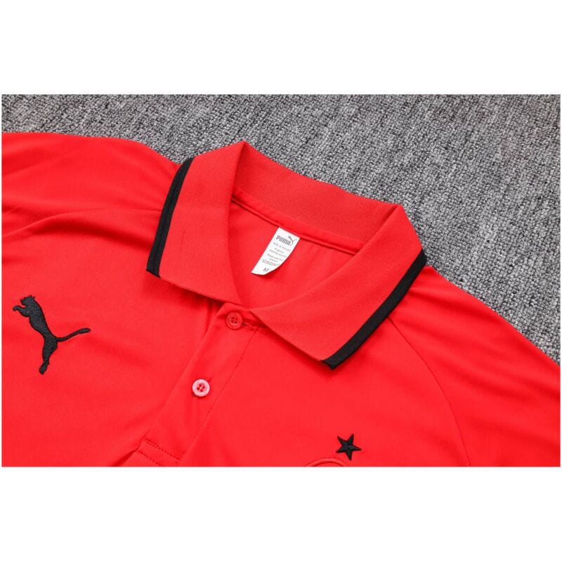 Mens AC Milan Polo Shirt Red 2023/24