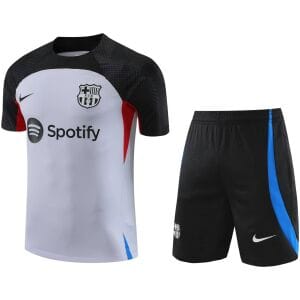 Mens Barcelona Short Training Suit Light Grey 2023/24