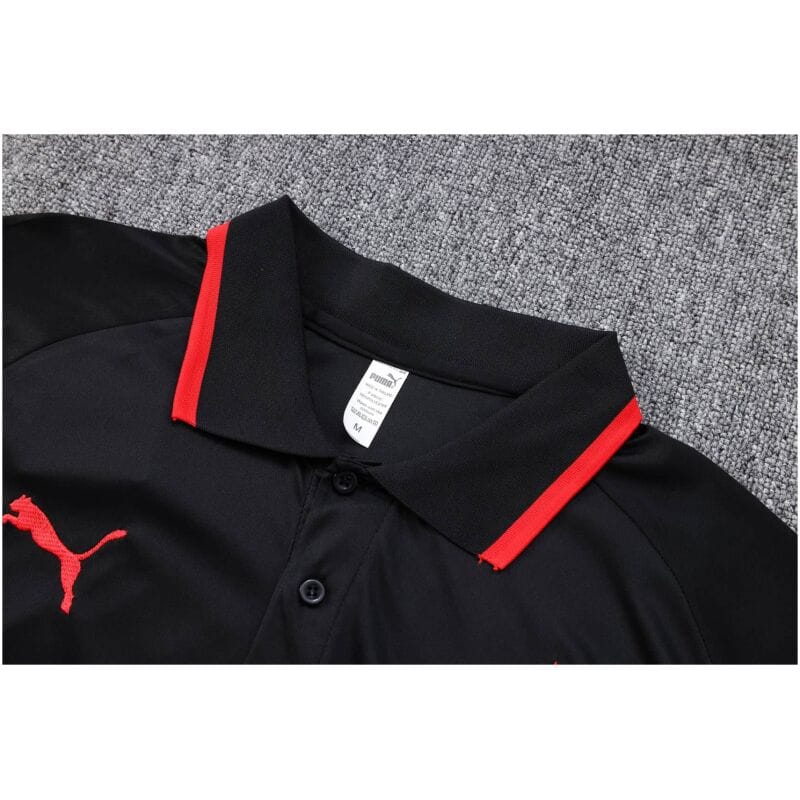 Mens AC Milan Polo Shirt Black II 2023/24