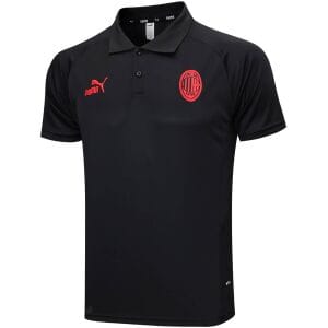 Mens AC Milan Polo Shirt Black 2023/24