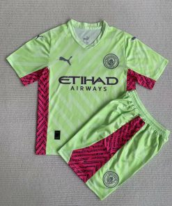 Kids Manchester City Goalkeeper Green Jersey 2023/24