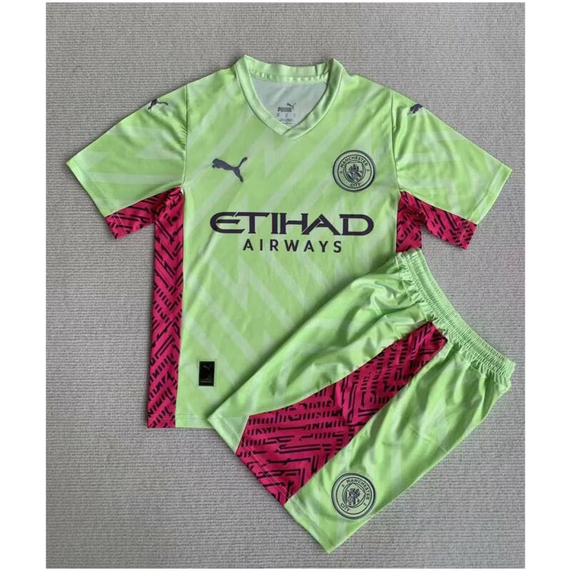 Kids Manchester City Goalkeeper Green Jersey 2023/24