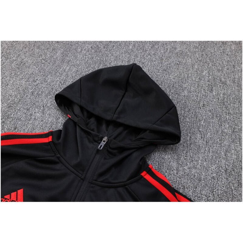 Mens Bayern Munich Hoodie Jacket + Pants Training Suit Black 2023/24