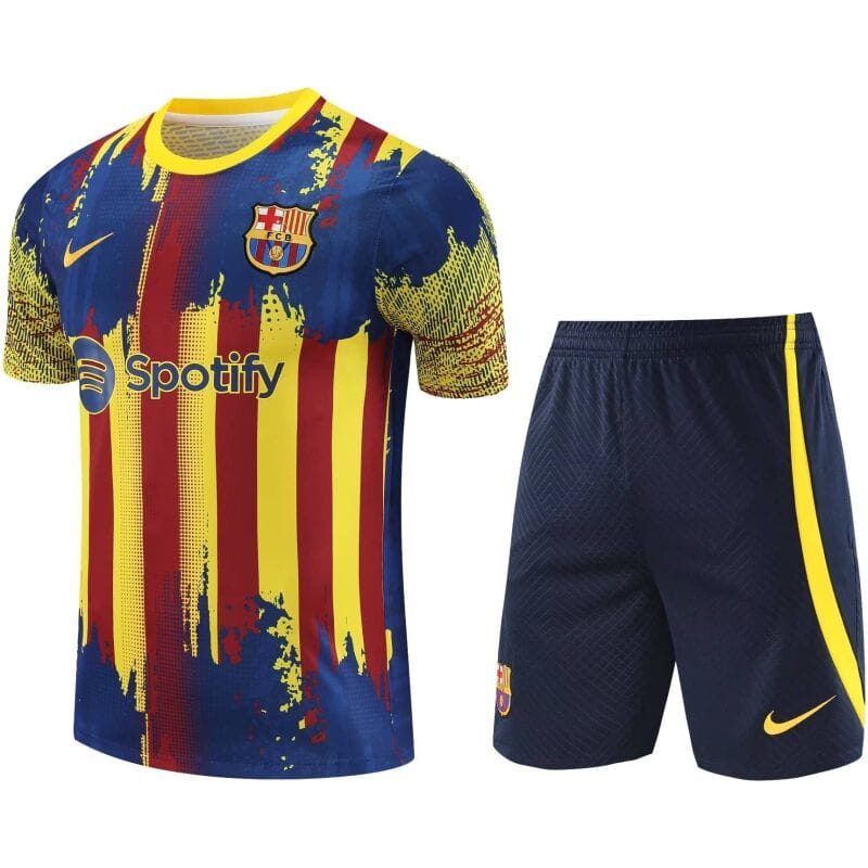 Mens Barcelona Short Training Suit Yellow 2023/24